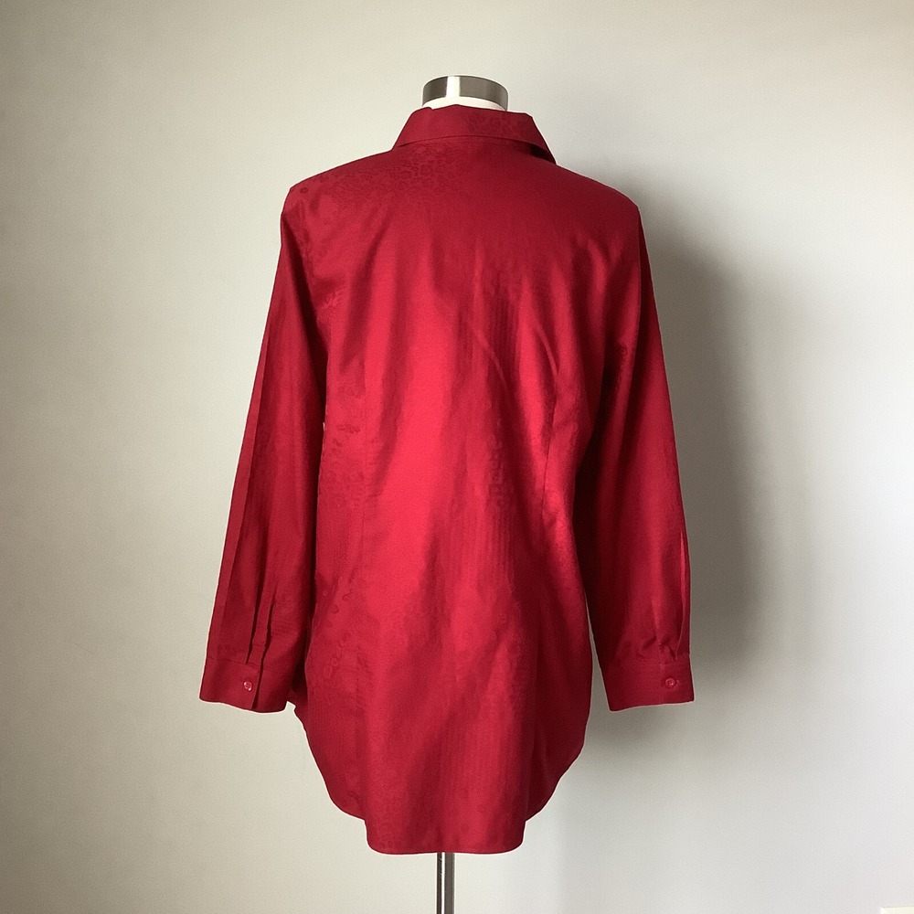 Chico's Womens Tunic Shirt Size 1 No-Iron Sateen Winged Collar‎ US Size 8/10 - Picture 9 of 16